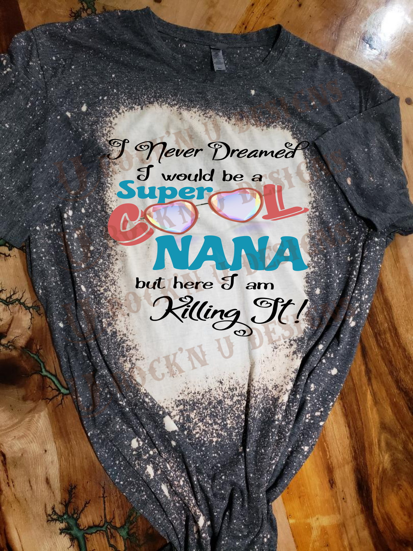 Super Cool NANA Sunglasses Personalized Custom Bleached T-shirt