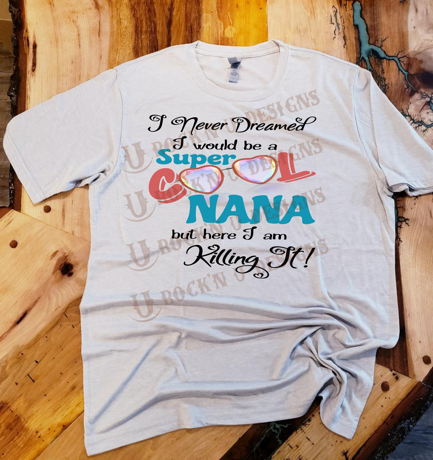 Super Cool NANA Sunglasses Personalized Custom Bleached T-shirt