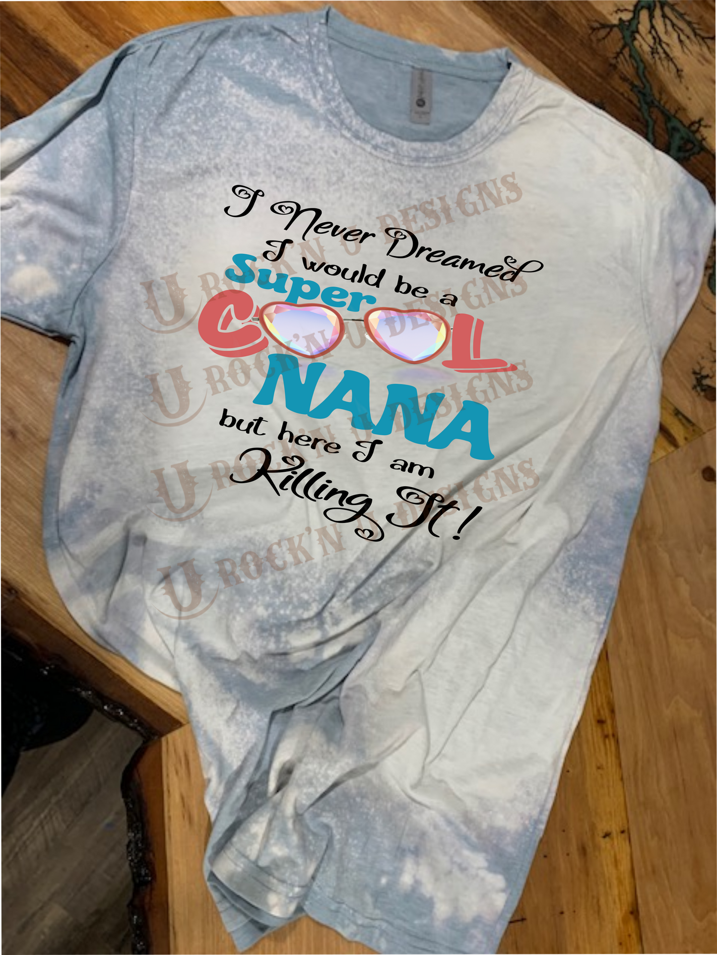 Super Cool NANA Sunglasses Personalized Custom Bleached T-shirt