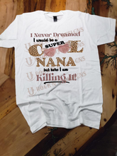 Load image into Gallery viewer, Super COOL NANA Personalized Leopard Design Bleached T-shirt
