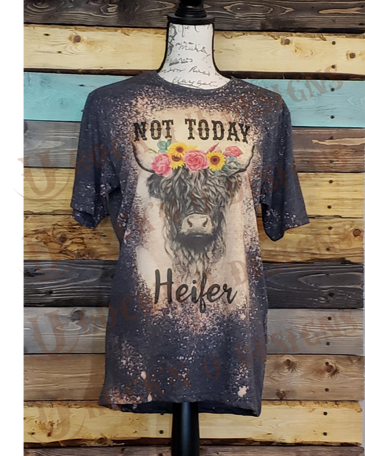 Not Today Custom Bleached Graphic T-shirt