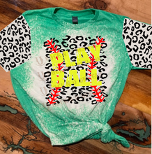 Load image into Gallery viewer, Custom Unisex T-shirt &quot;PLAY BALL&quot; Leopard Design With Sleeves