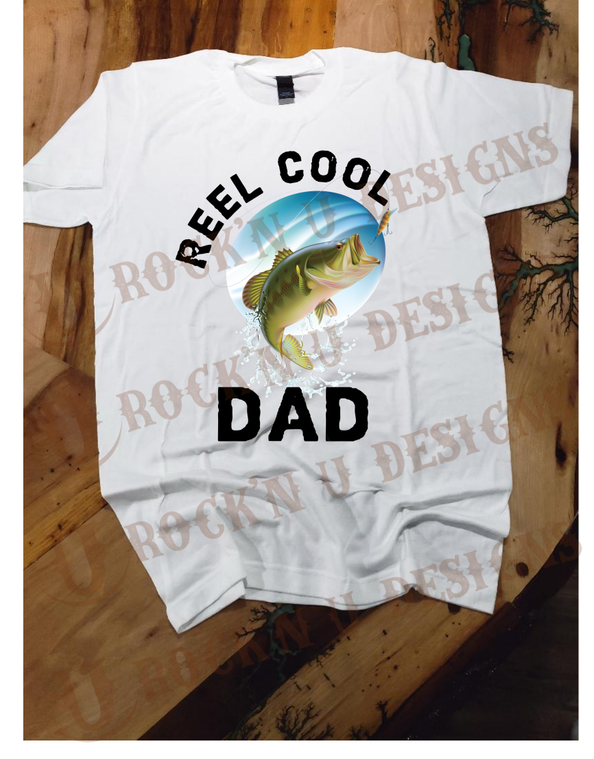 Reel Cool Dad Custom Graphic T-shirt