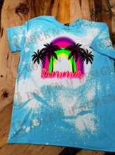 Load image into Gallery viewer, Summer Rainbow Custom Graphic bleached Shirt