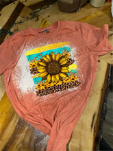 Load image into Gallery viewer, Sunflower Daze Custom Bleached Graphic T-shirt