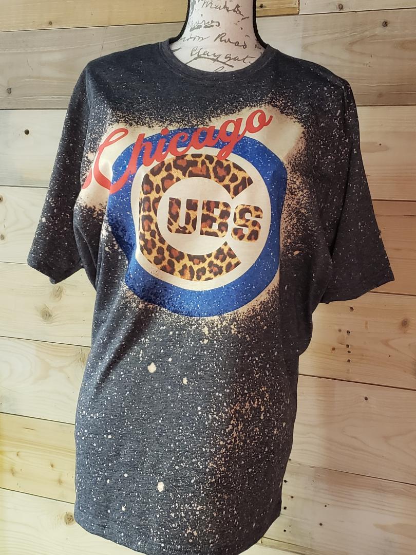 Custom Unisex T-shirt "CUBS - BASEBALL" Leopard Design