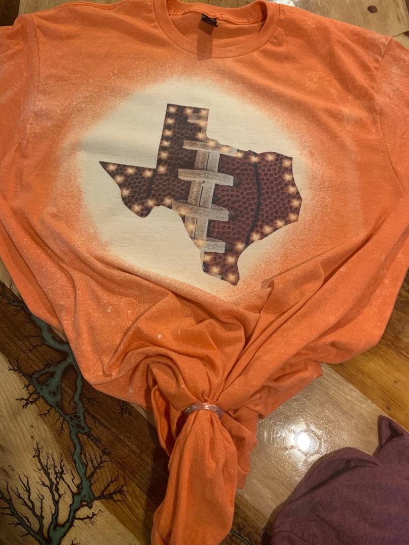 Texas Football Custom Bleached Graphic T-shirt