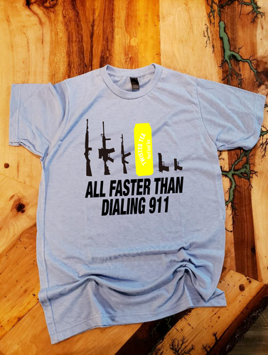All Faster than Dialing 911! (Yellow Can) Custom T-shirt