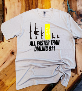 All Faster than Dialing 911! (Yellow Can) Custom T-shirt