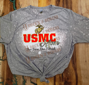 USMC Mom Camo Custom Bleached Shirt