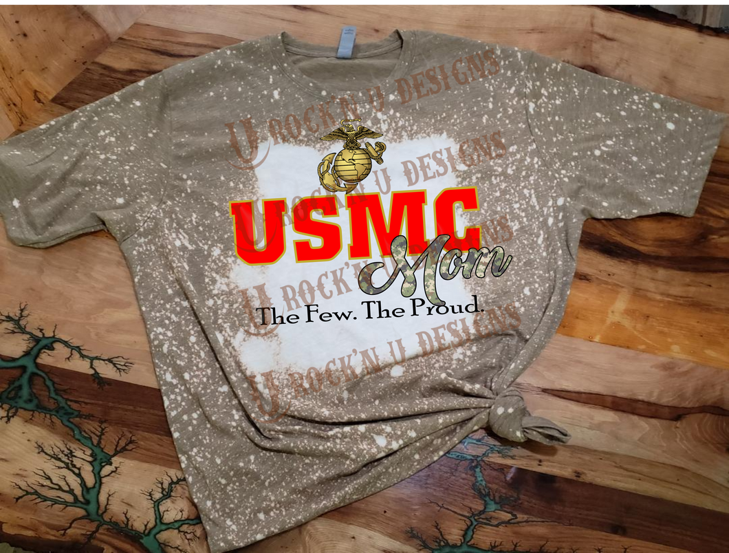 USMC Mom Camo Custom Bleached Shirt
