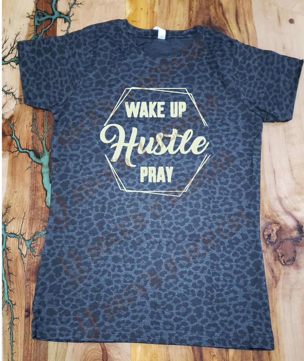 WAKE UP HUSTLE PRAY  Design Custom Women's Cut Graphic T-shirt