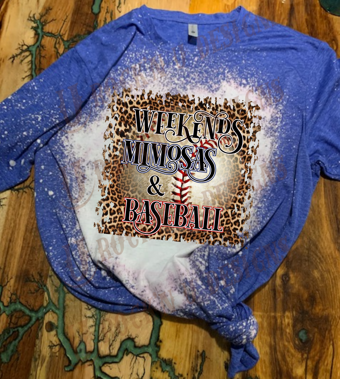 Weekends, Mimosas & Baseball Leopard Graphic Design Unisex Tshirt