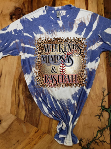 Weekends, Mimosas & Baseball Leopard Graphic Design Unisex Tshirt