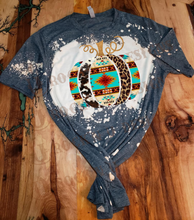 Load image into Gallery viewer, Western Cow print - Leopard Pumpkin Custom Design Bleached T-Shirt