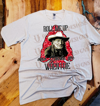 Load image into Gallery viewer, Roll me up Willie Nelson Custom Bleached Graphic T-shirt