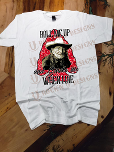Roll me up Willie Nelson Custom Bleached Graphic T-shirt